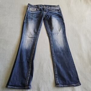 Vigoss Slim Boot Jeans Womens 35Wx31L Medium Wash Stretch Waist Dallas Fit